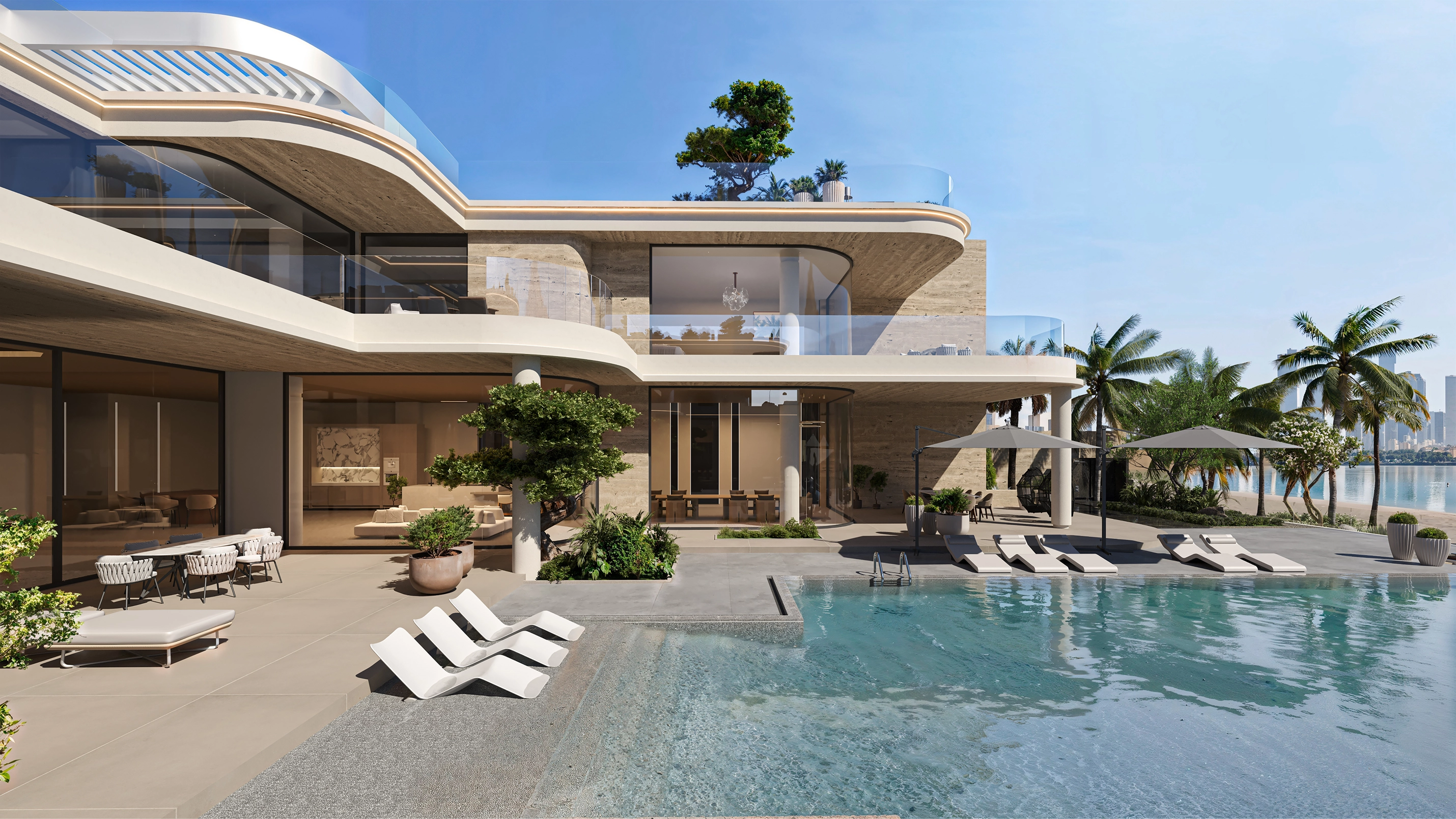 Elegant modern villa interior and exterior design concepts showcasing LDV’s signature blend of luxury, innovation, and timeless style.